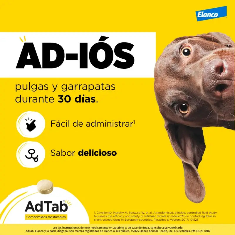 Adtab 225 mg Μασώμενα δισκία για σκύλους 5,5-11 kg, 2 δισκία