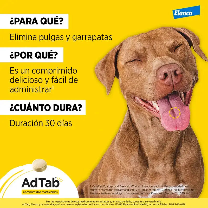 Adtab 225 mg Μασώμενα δισκία για σκύλους 5,5-11 kg, 2 δισκία
