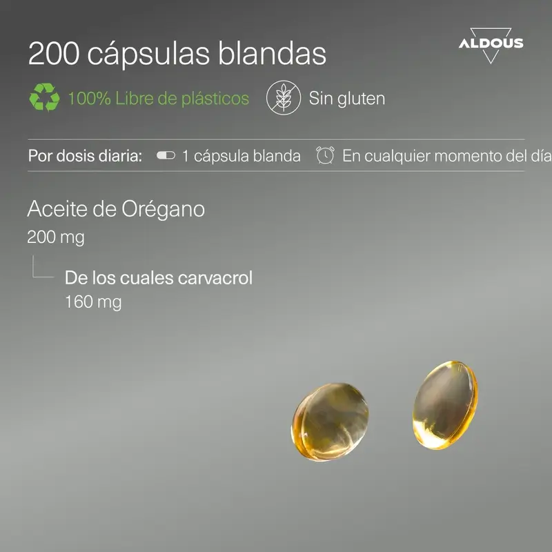 Aldous Bio Λάδι Ρίγανης, 200 κάψουλες