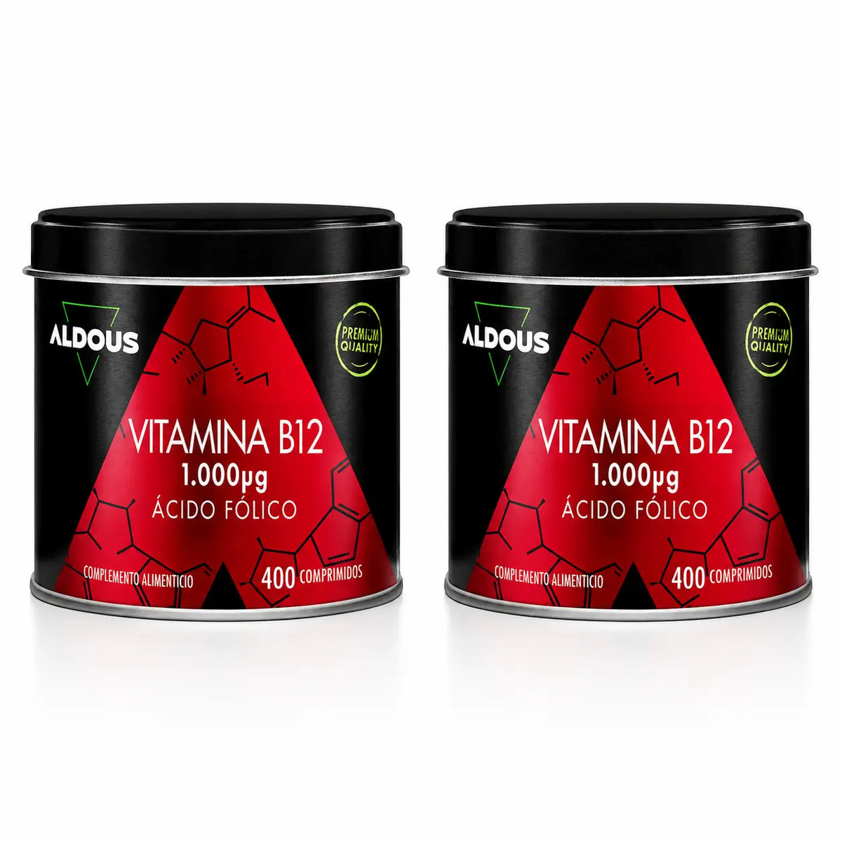 Aldous Bio Βιταμίνη Β12 με φολικό οξύ, 400 δισκία, συσκευασία των 2