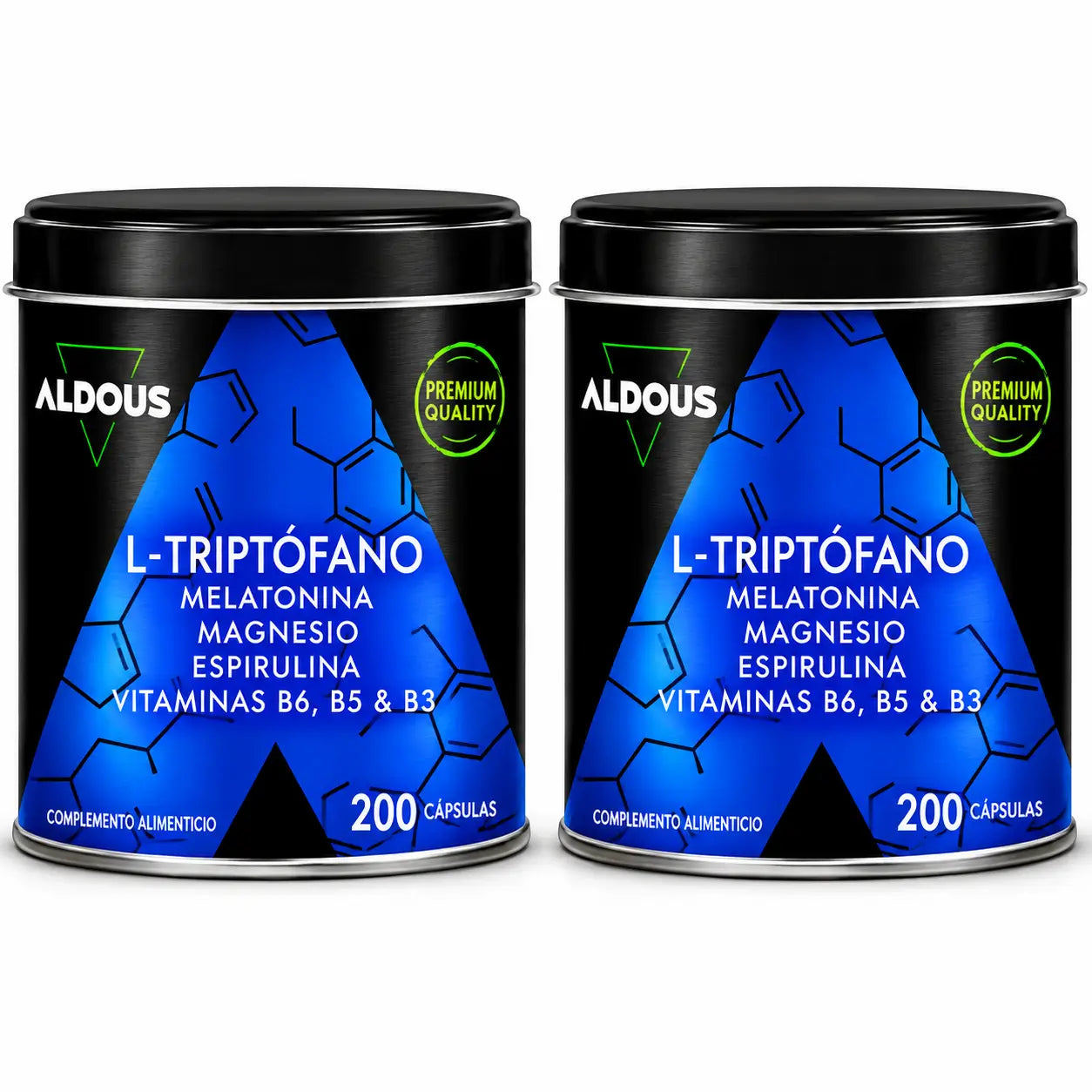 Aldous Labs L-Τρυπτοφάνη Premium με Μελατονίνη 1,78 Mg Μαγνήσιο, 200 φυτικές κάψουλες, συσκευασία 2