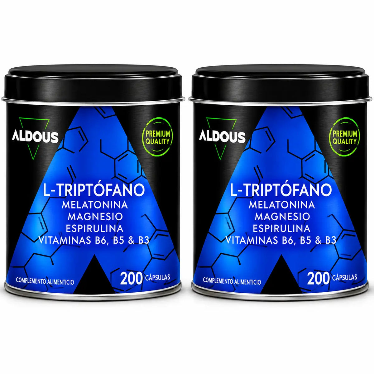 Aldous Labs L-Τρυπτοφάνη Premium με Μελατονίνη 1,78 Mg Μαγνήσιο, 200 φυτικές κάψουλες, συσκευασία 2