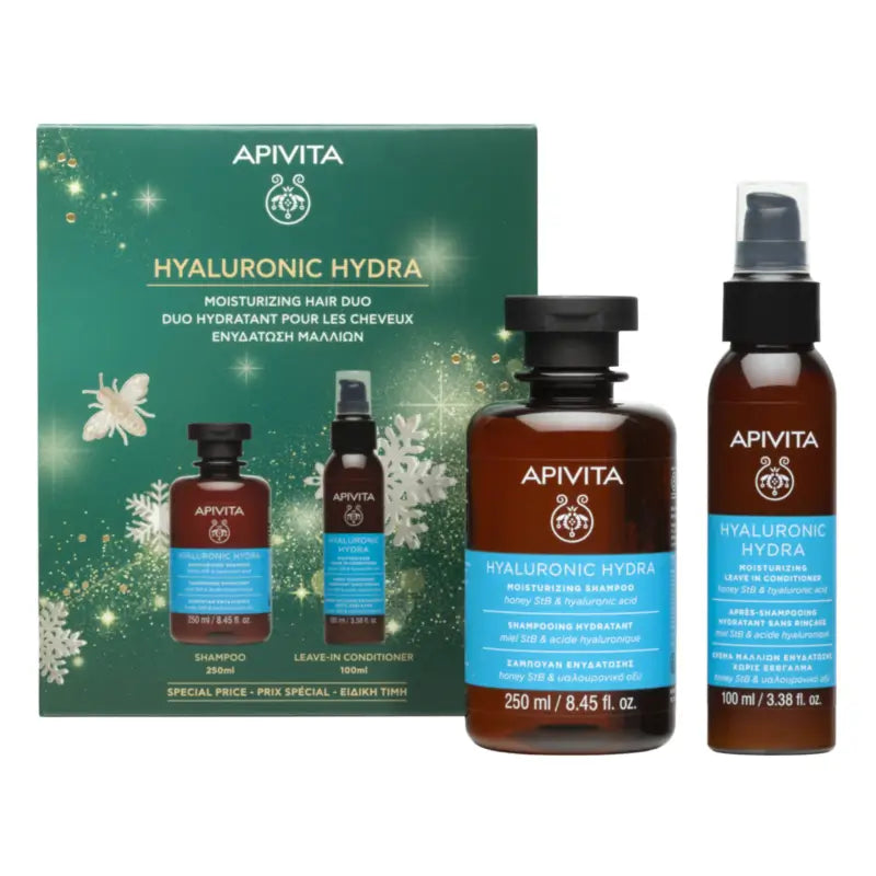 Apivita Σετ Hyaluronic Hydra Σαμπουάν + Μαλακτικό χωρίς ξέβγαλμα, 250 + 100 ml