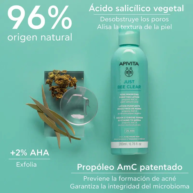 Apivita Λοσιόν Καθαρισμού και Σύσφιξης Πόρων Just Bee Clear, 200 ml