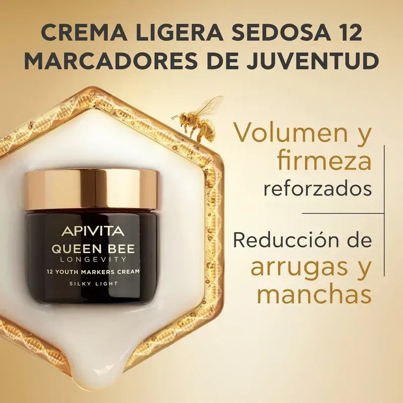 Apivita Queen Bee Longevity Ελαφριά Κρέμα με 12 Σημεία Νεότητας, 50 ml