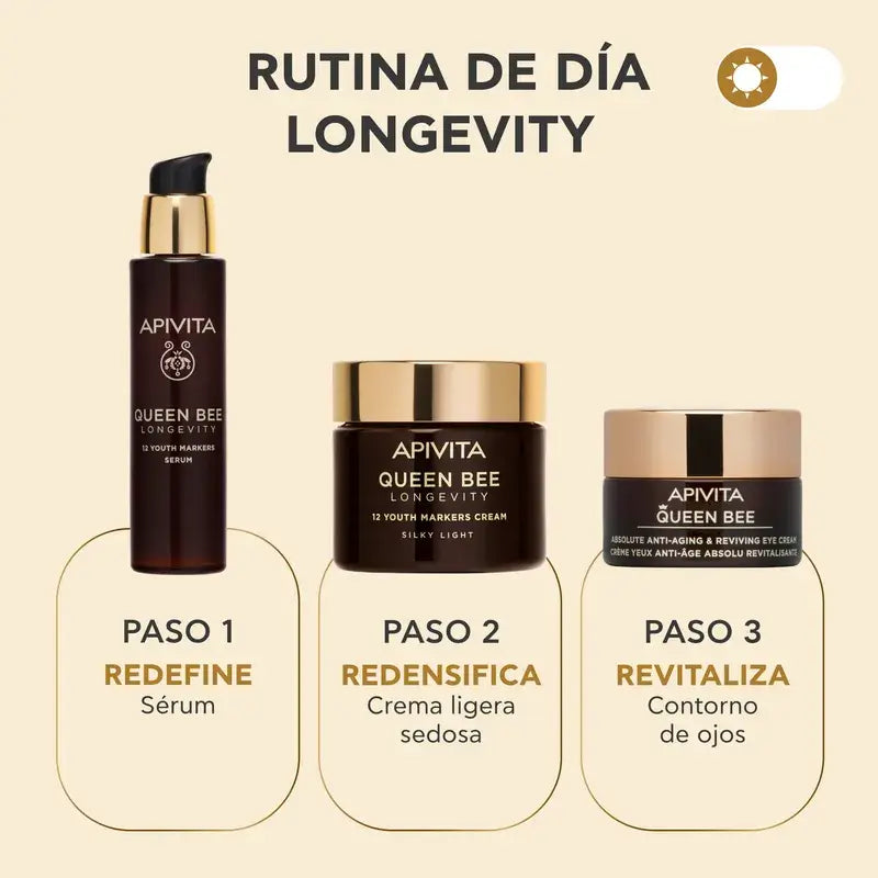 Apivita Queen Bee Longevity Ελαφριά Κρέμα με 12 Σημεία Νεότητας, 50 ml