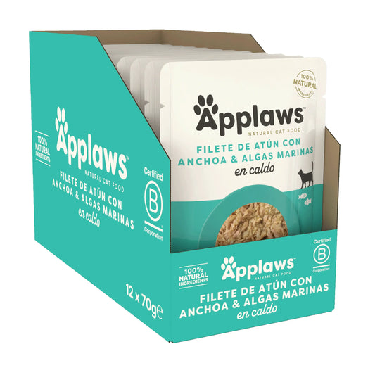 Applaws Cat: Τόνος με ολόκληρες αντσούγιες 12x70 γρ.