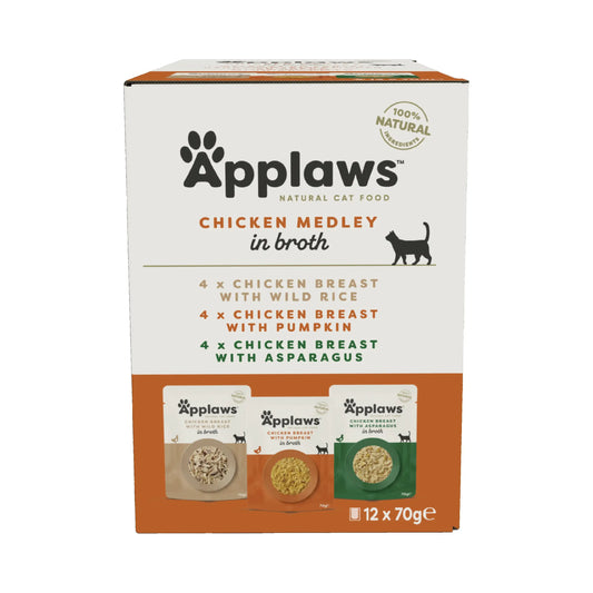 Applaws Cat Σε Ζωμό Κοτόπουλου, Πολυπακέτο 12X70 