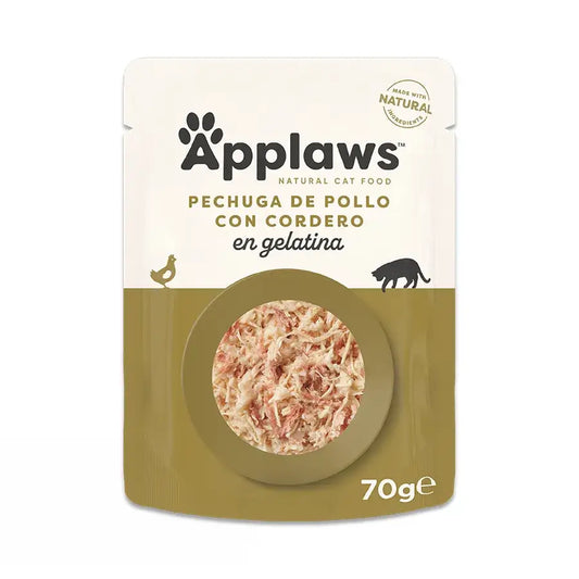 Applaws Cat Σακουλάκια με κοτόπουλο και αρνί σε ζελέ 16×70 γρ.
