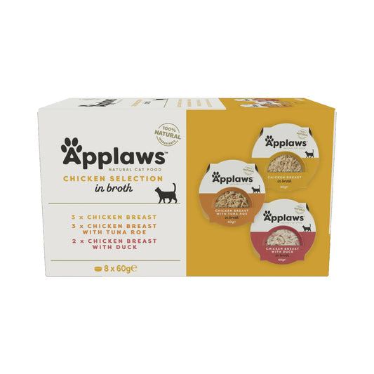 Applaws Cat Συσκευασία πολλαπλών κουτιών «Seleccion» με κοτόπουλο 8X60