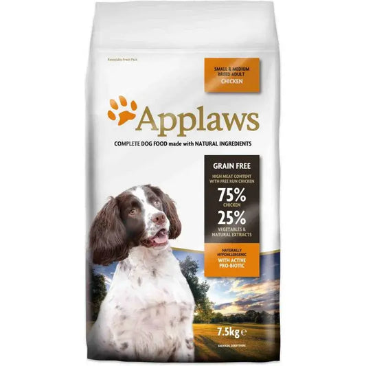 Applaws Dog Dry για ενήλικα σκυλιά μικρών και μεσαίων φυλών με γεύση κοτόπουλου, 7 kg