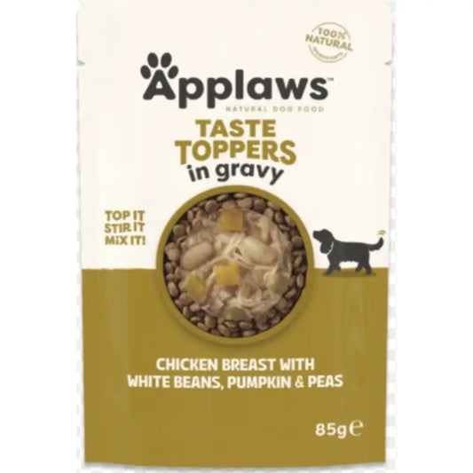 Applaws Dog Σακουλάκια Topper με κοτόπουλο, μπιζέλια και φασόλια, 12x85 γρ.