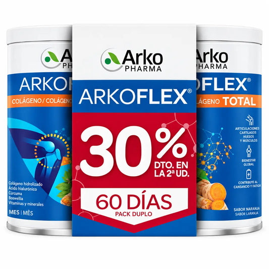 Arkoflex Total Collagen σε σκόνη, συσκευασία 2 × 390 g (2η μονάδα με έκπτωση 30%), 780 g