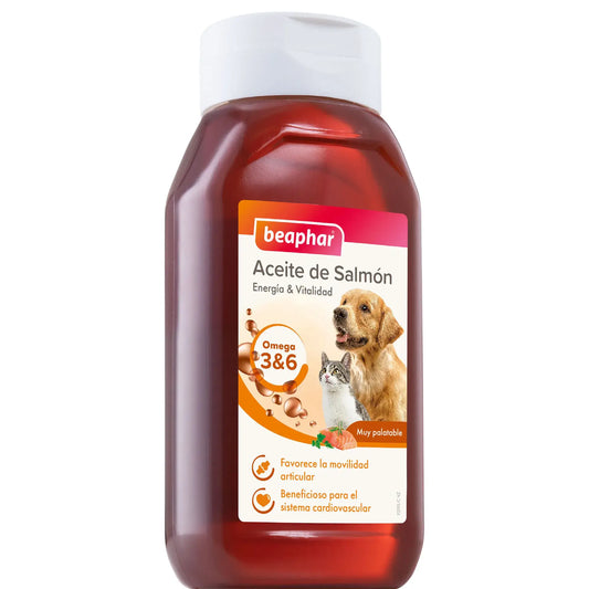 Beaphar Λάδι σολομού για σκύλους και γάτες 425 ml, υγρή τροφή για σκύλους