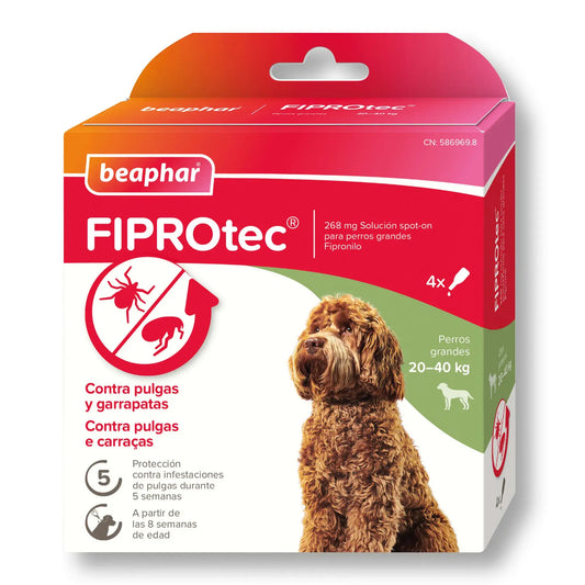 Beaphar Fiprotec Spot On για μεγάλους σκύλους 20-40 kg, 4 σταγόνες × 2,68 ml
