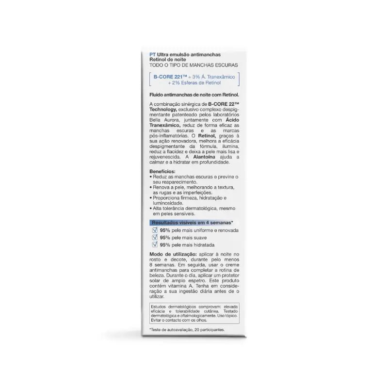 Bella Aurora Despigmenta10 · Υπερ-γαλάκτωμα κατά των κηλίδων με ρετινόλη για τη νύχτα