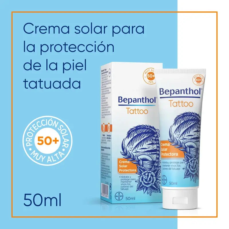 Bepanthol Tattoo Αντηλιακή Κρέμα SPF50, 50 ml