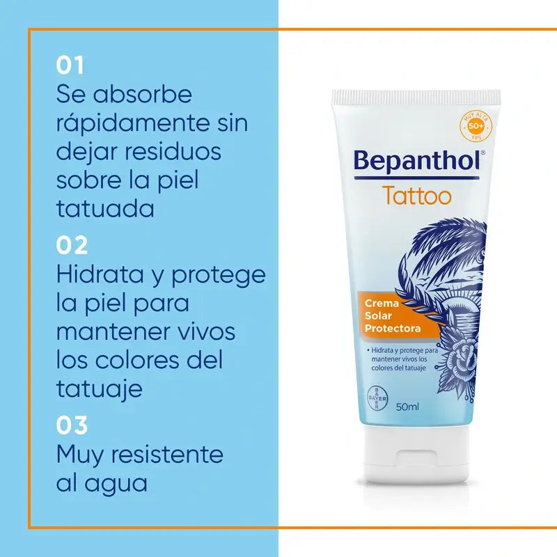 Bepanthol Tattoo Αντηλιακή Κρέμα SPF50, 50 ml