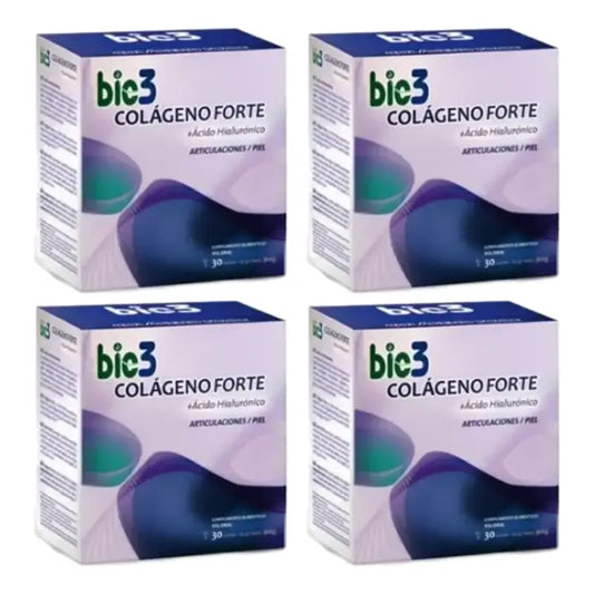 Bio 3 Κολλαγόνο + Υαλουρονικό οξύ + Μαγνήσιο Forte, 4 x 30 φακελάκια