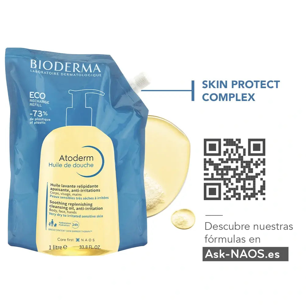 Bioderma Atoderm Λάδι ντους Eco-Refill, 1 L