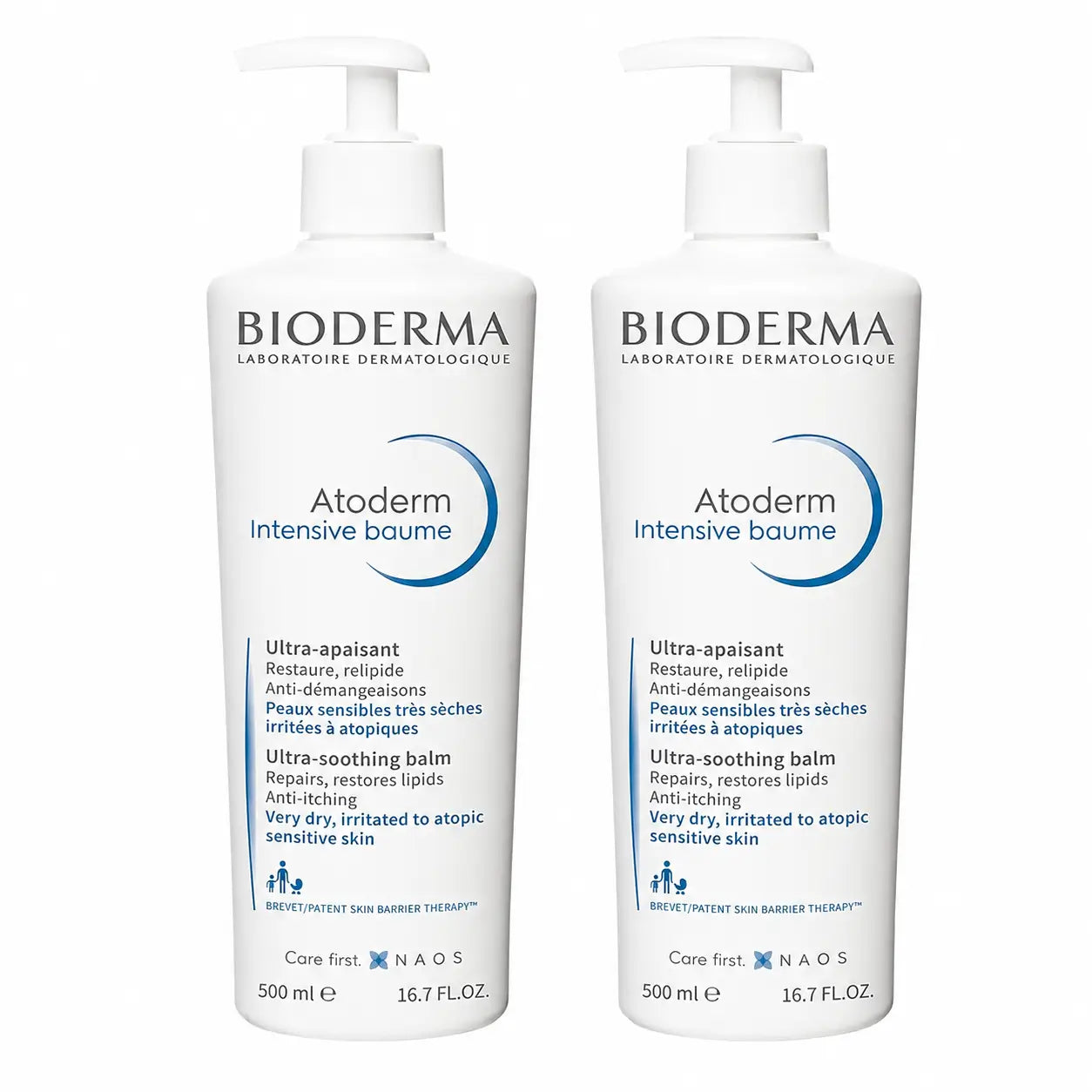 Bioderma Atoderm Intensive Baume 500 ml, συσκευασία 2 τεμαχίων