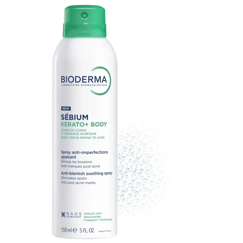 Bioderma Sébium Kerato+ Σπρέι σώματος κατά της ακμής, 150 ml