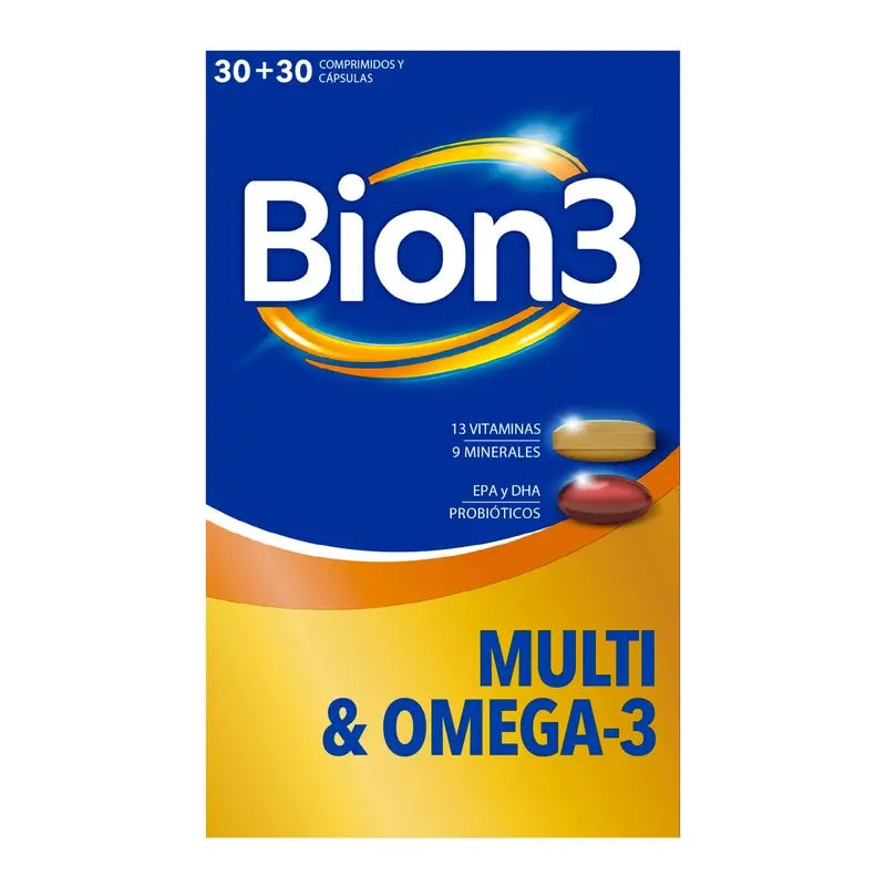 Bion3 Multi & Omega-3 με προβιοτικά, 60 κάψουλες