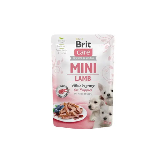Brit Care Dog Mini Puppy με γεύση αρνιού, συσκευασία σε σακουλάκια 24x85 γραμμάρια