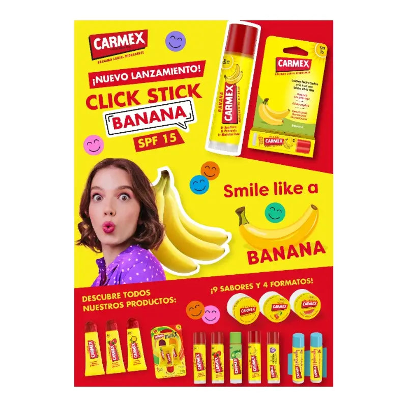 Carmex Stick Μπανάνα SPF15, 4,25 γρ.