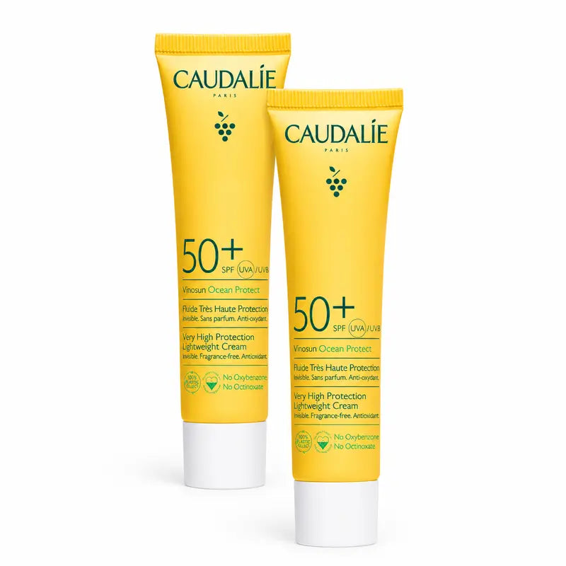 Caudalie Vinosun Υγρό με πολύ υψηλή προστασία SPF50+  Συσκευασία 2 x 40 ml