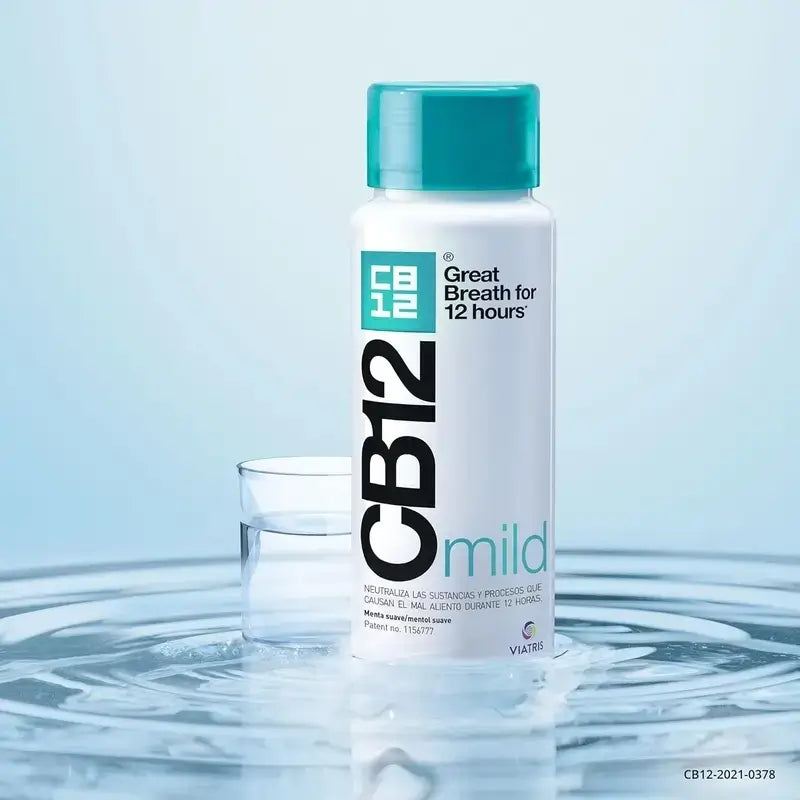 Cb12 Mild Στοματικό διάλυμα κατά της κακοσμίας, με απαλή γεύση μέντας, 2×250 ml