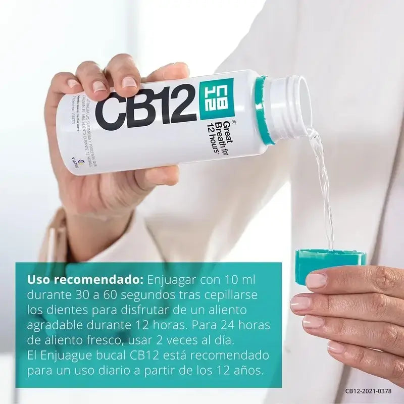 Cb12 Mild Στοματικό διάλυμα κατά της κακοσμίας, με απαλή γεύση μέντας, 2×250 ml