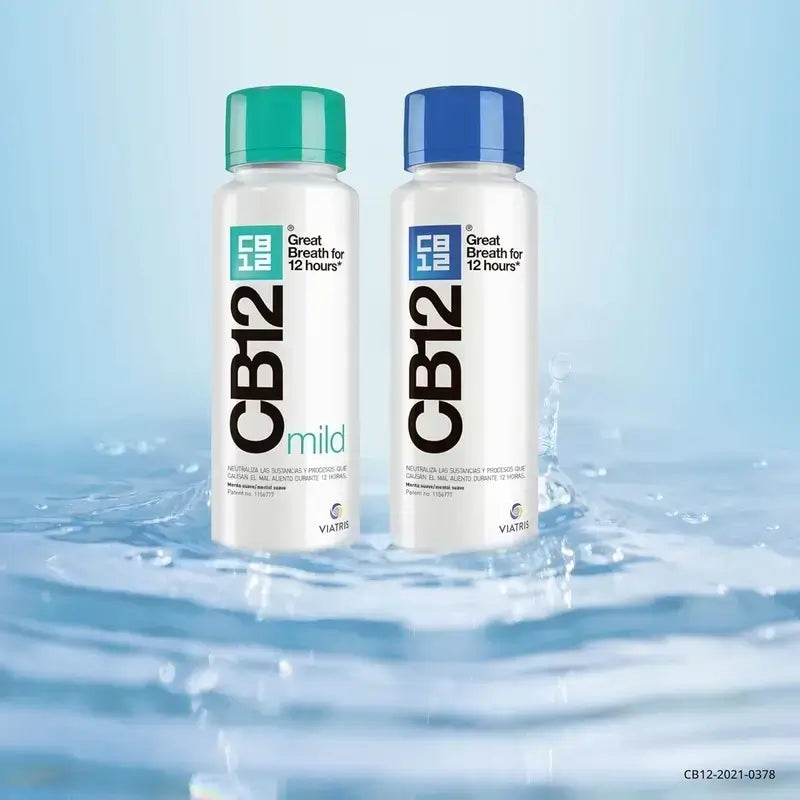 Cb12 Mild Στοματικό διάλυμα κατά της κακοσμίας, με απαλή γεύση μέντας, 2×250 ml