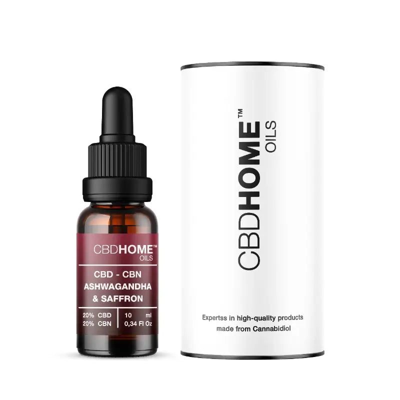 CBD HOME Λάδι CBD 20% + CBN 20% + Ασβαγκάντα + Σαφράν, 10 ml