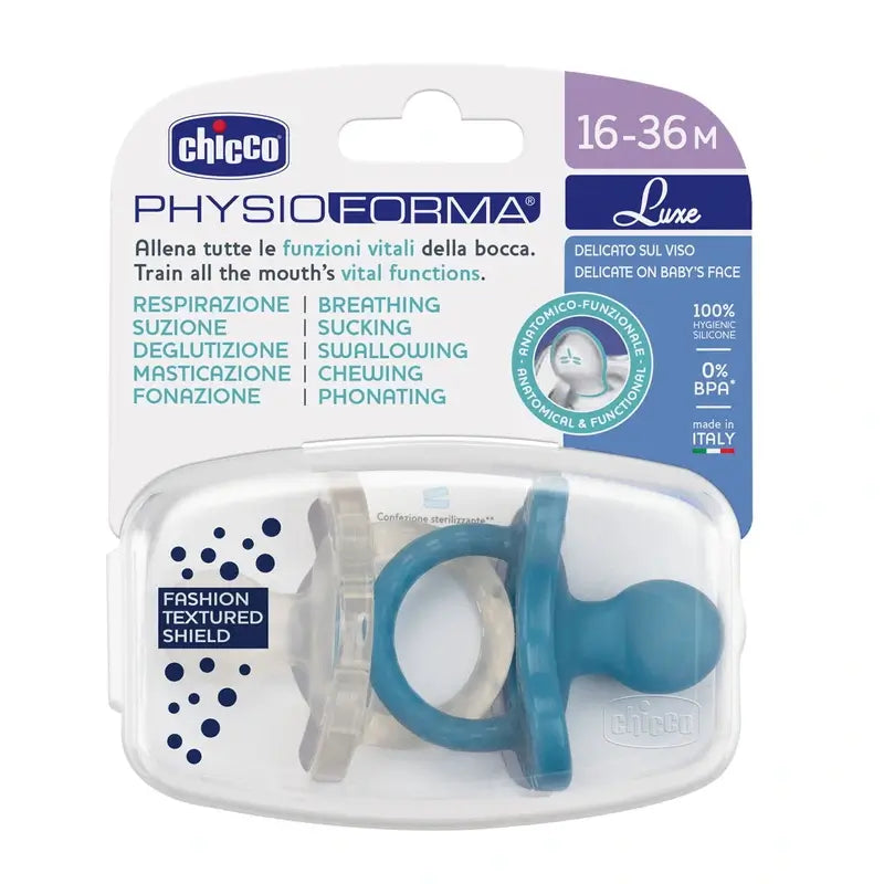 Chicco Πιπίλα Physioforma Luxe 16-36, 2 τεμάχια, Μπλε-Γκρι 