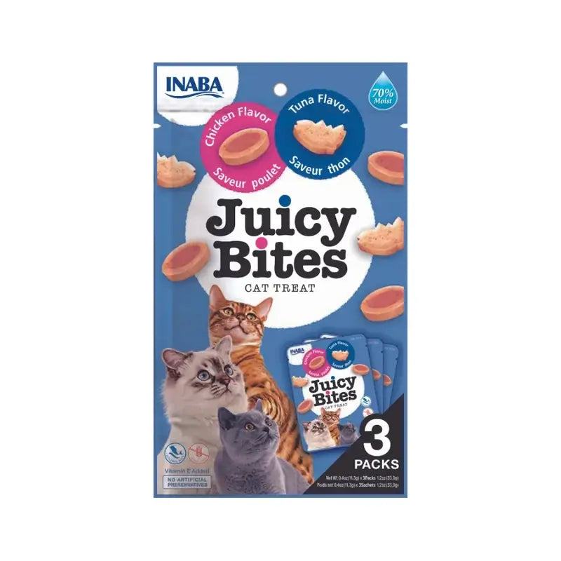Churu Juicy Bites Cat Snacks – Chicken Flavour and Tuna Flavour, 6 x 34 g