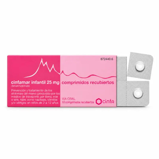 Cinfamar για παιδιά, 10 δισκία των 25 mg