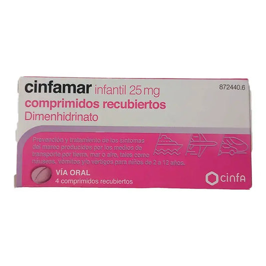 Cinfamar για παιδιά, 4 επικαλυμμένα δισκία