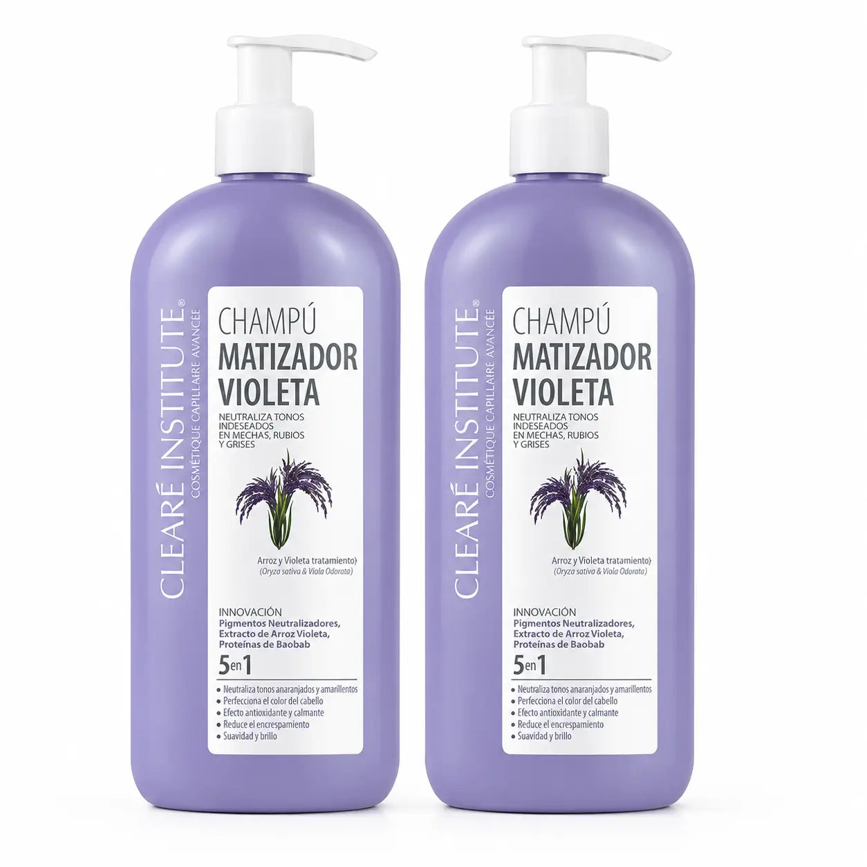 Clearé Institute Σαμπουάν με βιολετί χρώμα 400 ml, συσκευασία 2 τεμαχίων