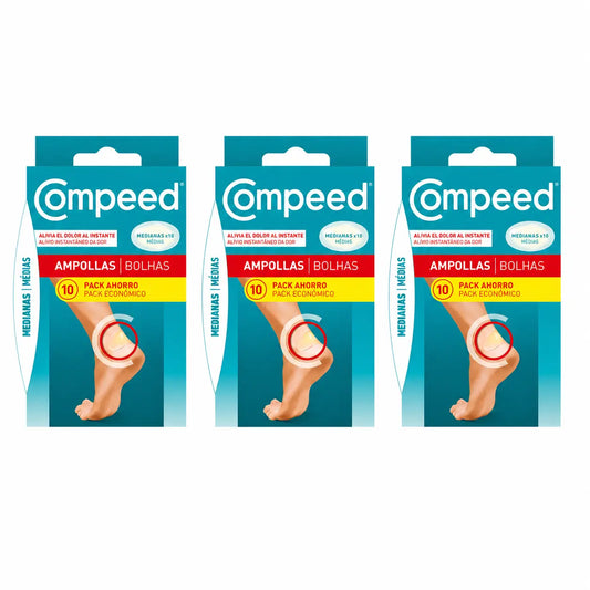 Compeed Μεσαίου μεγέθους επιθέματα για φουσκάλες, 10 τεμάχια, συσκευασία των 3