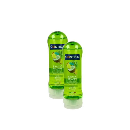 Control Gel μασάζ Exotic Escape 200 ml, συσκευασία 2 τεμαχίων