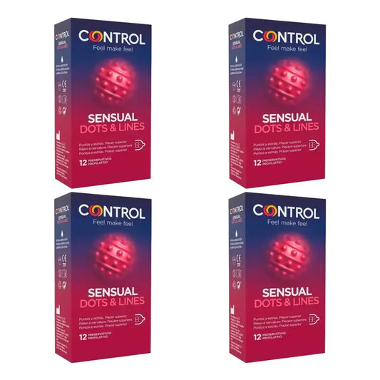 Προφυλακτικά Control Sensual Dots & Line, 12 τεμάχια, συσκευασία των 4