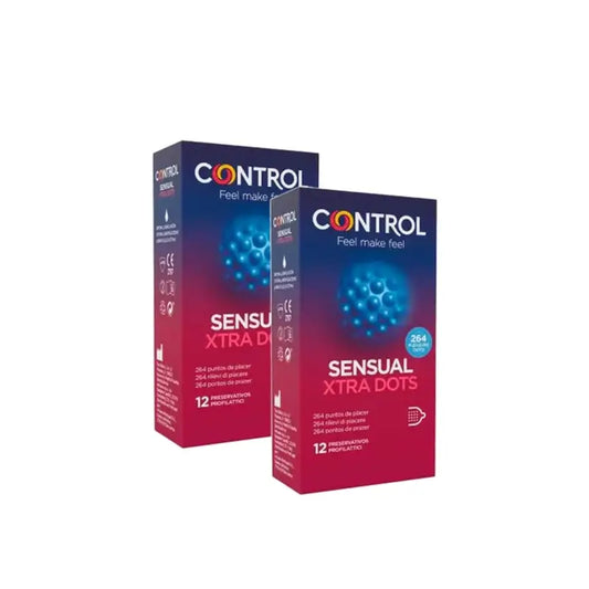 Control Προφυλακτικά Sensual Xtra Dots 12 τεμ., συσκευασία 2