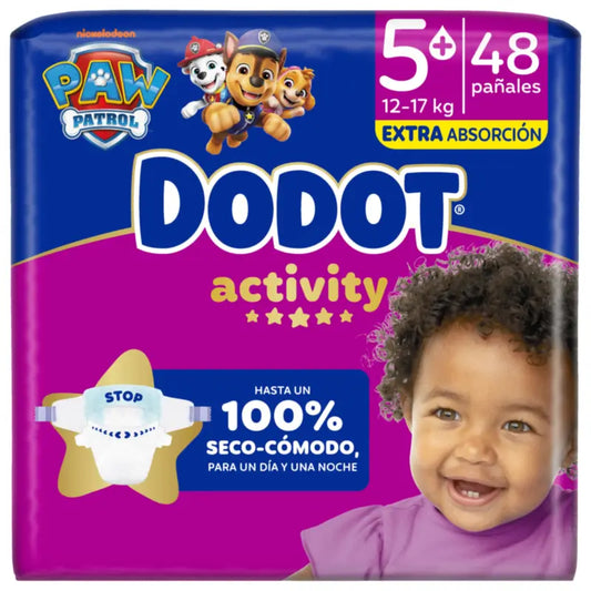 Dodot Activity Μέγεθος 5+ Extra Jumbo (12-17 Kg), 48 πάνες