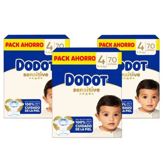 Dodot Sensitive Μέγεθος 4 για βρέφη, 9 κιλά, 14 κιλά, 210 πάνες