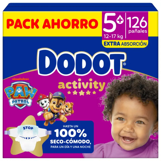 Dodot Activity Μέγεθος 5+, 12kg-17kg, 126 πάνες