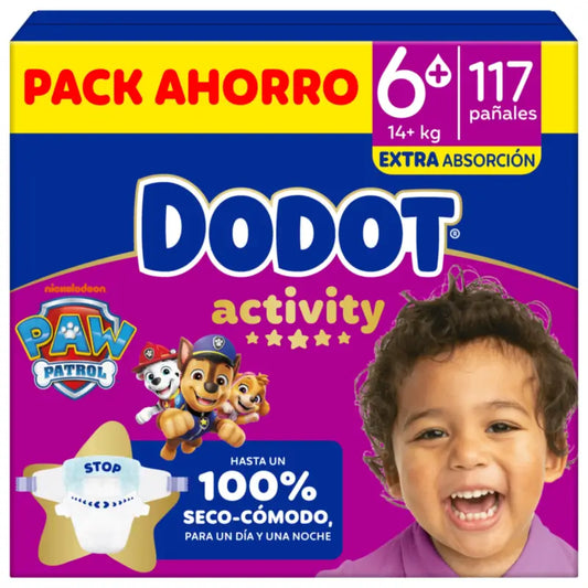 Dodot Activity Μέγεθος 6+, 14kg-19kg, 117 πάνες