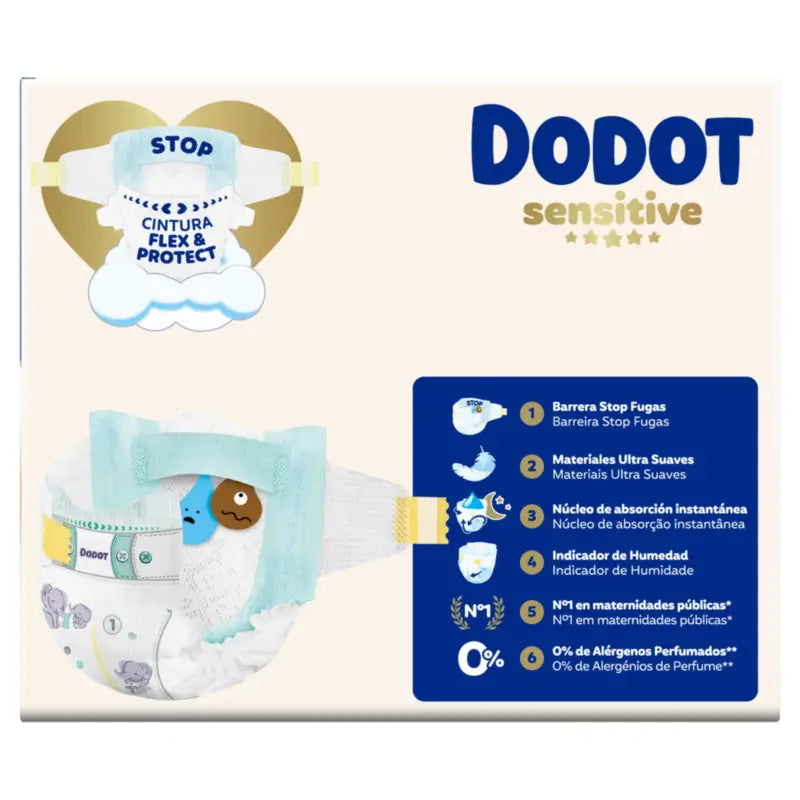 Dodot Sensitive Μέγεθος 1, 2kg-5kg, 90 πάνες