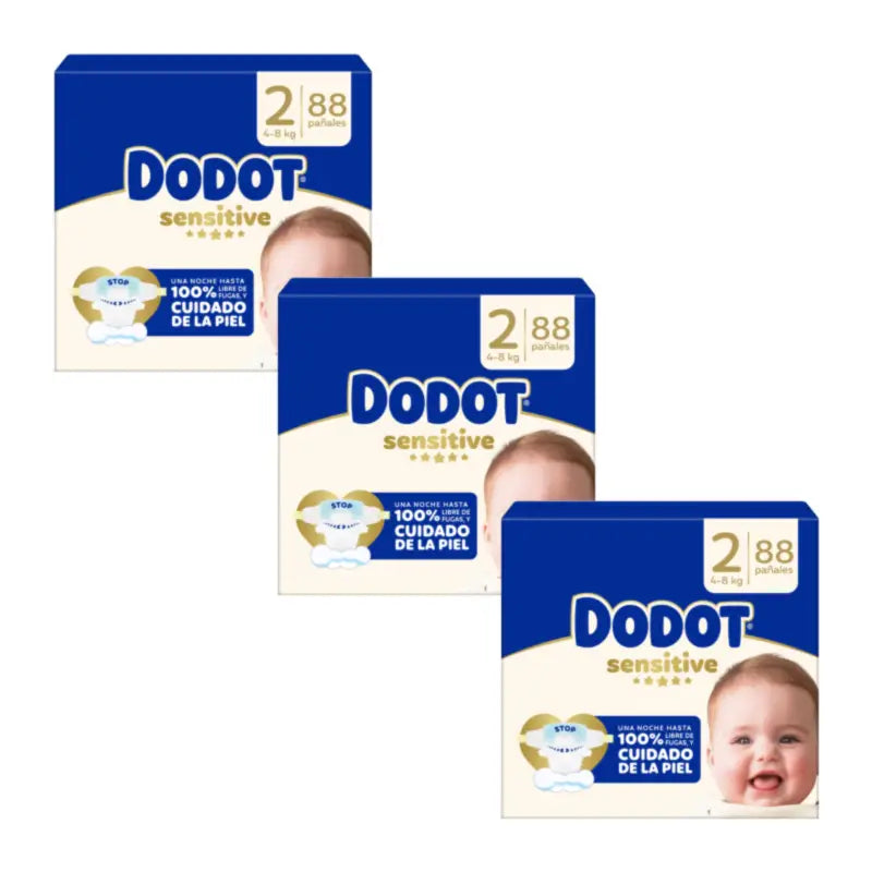 Dodot Πάνες Sensitive, Jumbo Pack, Μέγεθος 2, 3X88 τεμάχια
