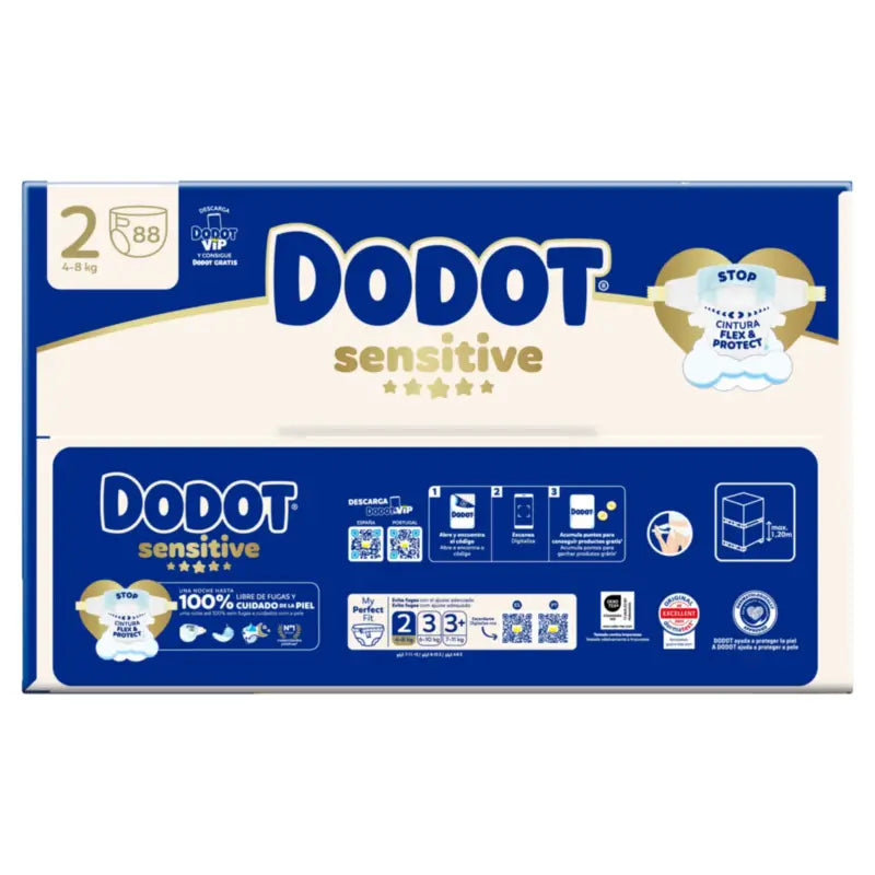 Dodot Sensitive Μέγεθος 2, 4kg-8kg, 88 πάνες